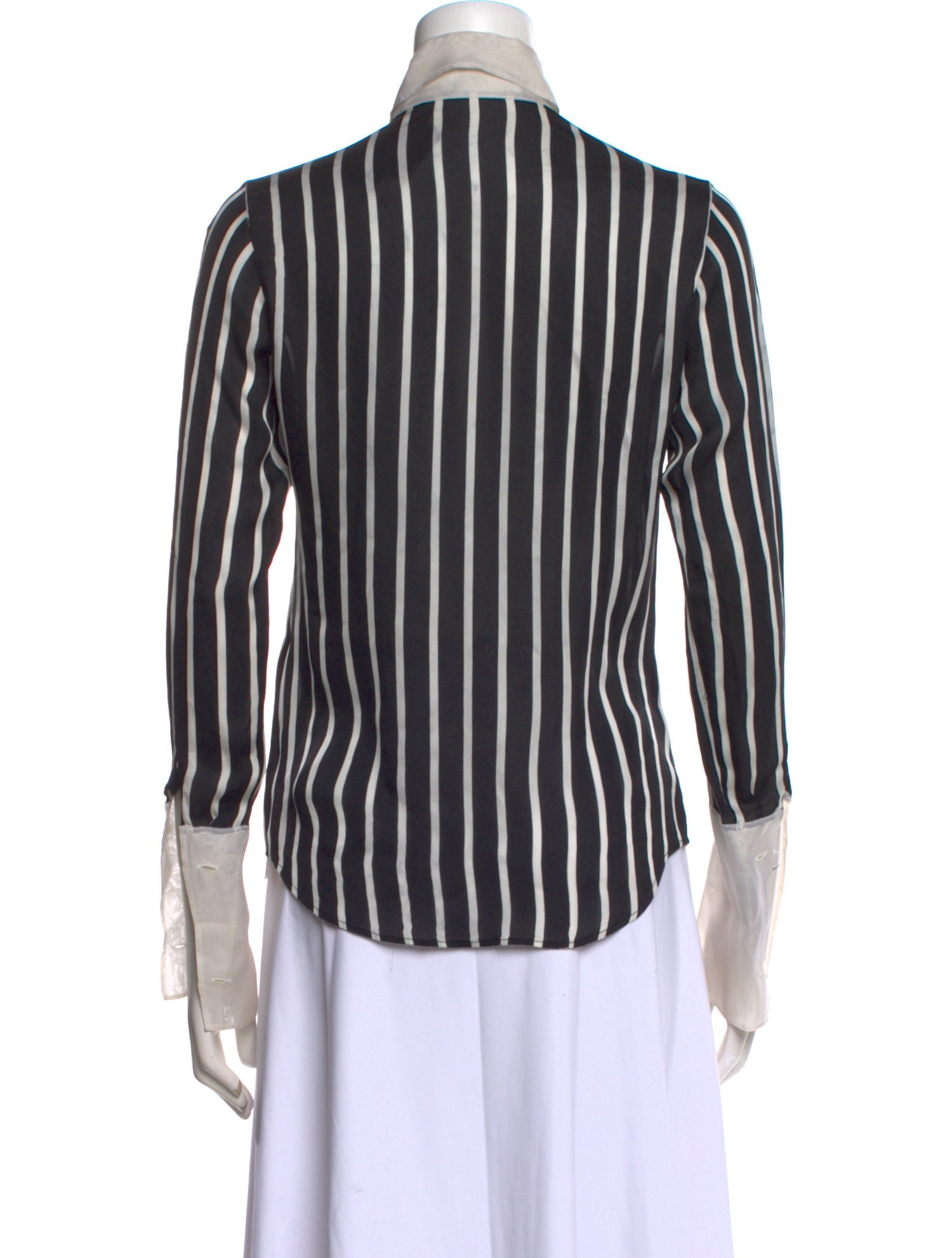 Ralph Lauren Collection Silk Striped Button-Up Top